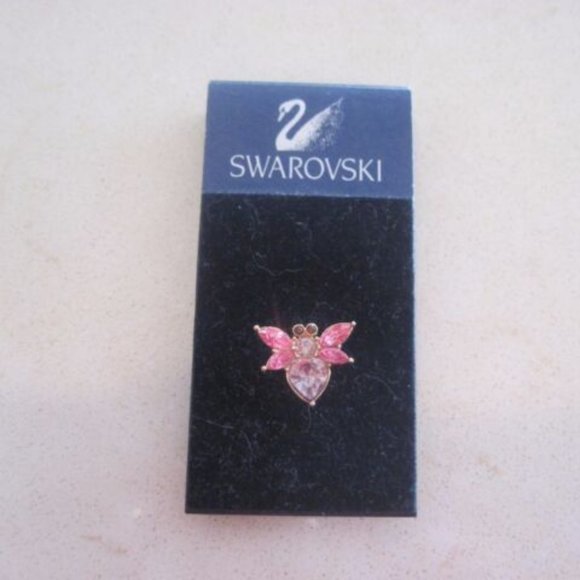 Swarovski Jewelry - FLASH SALE Swarovski  Swan Signed Pink and Light Purple Butterfly Lapel Tac Pin